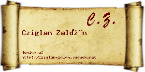 Cziglan Zalán névjegykártya
